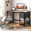 120 cm/140 cm Home Office Desk with 2 Drawers Hanging Hook-S