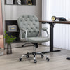 Vinsetto Office Chair Ergonomic 360  Swivel PU Diamante Padded Base 5 Castor Wheels for Home Work Grey