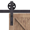 HOMCOM 6ft Modern Single Sliding Barn Door Track Kit Set Closet Hardware for Single Wooden Door