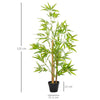 Outsunny Artificial Ficus Tree, with Weighted Plant Pot - Green