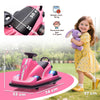 AIYAPLAY Kids Bumper Car, 360Â° Rotation Spin Electric Waltzer Car with LED Lights, Music for Ages 3-8 Years Old, Pink