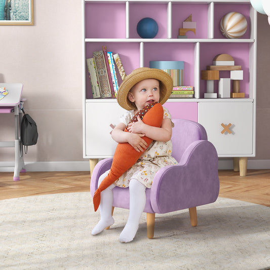 ZONEKIZ Kids Armchair Toddler Sofa Children Chair in Purple