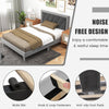 Single/Double Platform Bed with High Headboard &12 Wooden Slats-Double Size