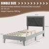 Single/Double Platform Bed with High Headboard &12 Wooden Slats-Single Size