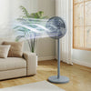 HOMCOM 40 cm Standing Fan, Cooling Floor Fan with 80Â° Oscillating, Adjustable Tilt and Height, 4 Speed, Remote Control, Grey