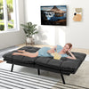 2 Seater Convertible Sofa Bed with Reclining Backrest-Black