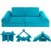 6 Pieces Modular Convertible  Kids Play Couch Sofa-Green