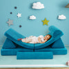 6 Pieces Modular Convertible  Kids Play Couch Sofa-Green