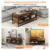 Industrial 3-Tier Coffee Table Home Cocktail Table with Storage