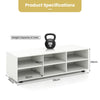 6-Cubby TV Stand TV Console Table with Adjustable Shelves-White