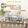 6-Cubby TV Stand TV Console Table with Adjustable Shelves-White