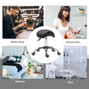 HOMCOM Cosmetic Stool 360 Rotate Height Adjustable Salon Massage Spa Chair Hydraulic Rolling Faux Leather Saddle Stool Mobility, Black