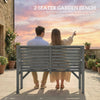 Outsunny 2 Seater Wooden Garden Bench, Slatted Patio Bench with Armrest and Backrest, Outdoor Furniture for Indoor, Balcony