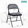 Set of 4 Folding Fabric Padded Chairs with Sponge Seat and Backrest-Grey