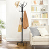 Modern Freestanding Metal Coat Stand with 12 Hooks for Bedroom Entryway-4-Leg Base
