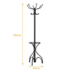 Modern Freestanding Metal Coat Stand with 12 Hooks for Bedroom Entryway-Triangular Base