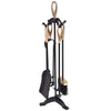 5 Pieces Fire Companion Set Black Fireside Fireplace Tools