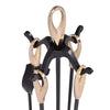 5 Pieces Fire Companion Set Black Fireside Fireplace Tools