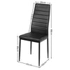 Set of 6 High Back Dining Chairs with Metal Legs and Foot Pads