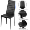 Set of 6 High Back Dining Chairs with Metal Legs and Foot Pads
