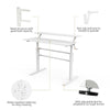2-Tier Height Adjustable Standing Desk with Crank Handle-White