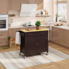 Rolling Kitchen Island Cart Utility Serving Cart with Drawers-Brwon