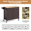 Rolling Kitchen Island Cart Utility Serving Cart with Drawers-Brwon