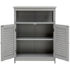 Bathroom Floor Cabinet with Double Shutter Door and Adjustable Shelf-Grey