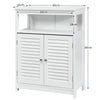 Bathroom Floor Cabinet with Double Shutter Door and Adjustable Shelf-White