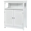 Bathroom Floor Cabinet with Double Shutter Door and Adjustable Shelf-White