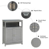 Bathroom Floor Cabinet with Double Shutter Door and Adjustable Shelf-Grey