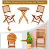 3 Piece Folding Bistro Set with Cushions for Patio-Beige