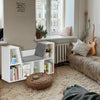 Modern Storage Organizer Cabinet with Seat Cushion-White