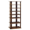 Extra Wide Wooden Vertical Shoe Rack with 7 Shelves-Brown