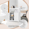 Bathroom Floor Cabinet with Double Shutter Door and Adjustable Shelf-White