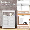 Bathroom Floor Cabinet with Double Shutter Door and Adjustable Shelf-White