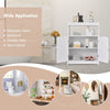 Bathroom Floor Cabinet with Double Shutter Door and Adjustable Shelf-White