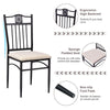 5 Piece Kitchen Dining Table and Chair Set with Sponge Cushion-Purple