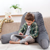 Extra Large Bed Rest Reading Pillow with Detachable Neck Roll-Grey
