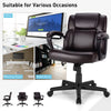 Modern Mid-Back PU Leather Office Chair with Adjustable Height