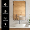 Bathroom Wall Mirror with Rounded Corner for Washroom-Black