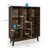 8-Cube Storage Organizer with 2 Anti-Tipping Mechanisms-Dark Brown