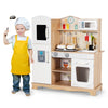 Wooden Pretend Kids Play Kitchen with Sound Chef Role Playing and Light