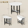 HOMCOM Folding Dining Table, Drop Leaf Table with Open Shelf, Rolling Kitchen Table for Dining Room, Small Spaces, White Marble