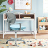 Kids Height-Adjustable Swivel Computer Desk Chair with Lumbar Support-Blue