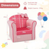 Upholstered Toddler Couch with Ultra Soft Velvet Cover and Spacious Backrest-Pink