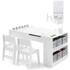 2-in-1 Kids Art Table Set with Chairs-White
