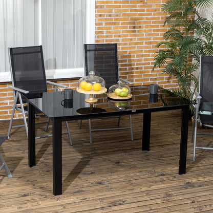 Outsunny Outdoor Dining Table for 6 in Black