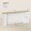 HOMCOM Radiator Cover with Open Storage Shelves, Vertical Slatted Cabinet Shelf Heater Cover for Living Room, Hallway, Extra Large, White (H: 83 / W: 191 / D: 19 cm)