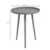 Outsunny Round Garden Coffee Table, Outdoor Side Table with Rounded Steel Edge, ¯40 x 50H cm, Grey